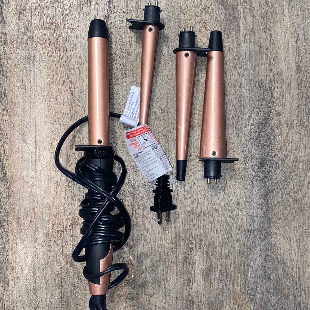 Amika Rose Gold hair curler iron kit